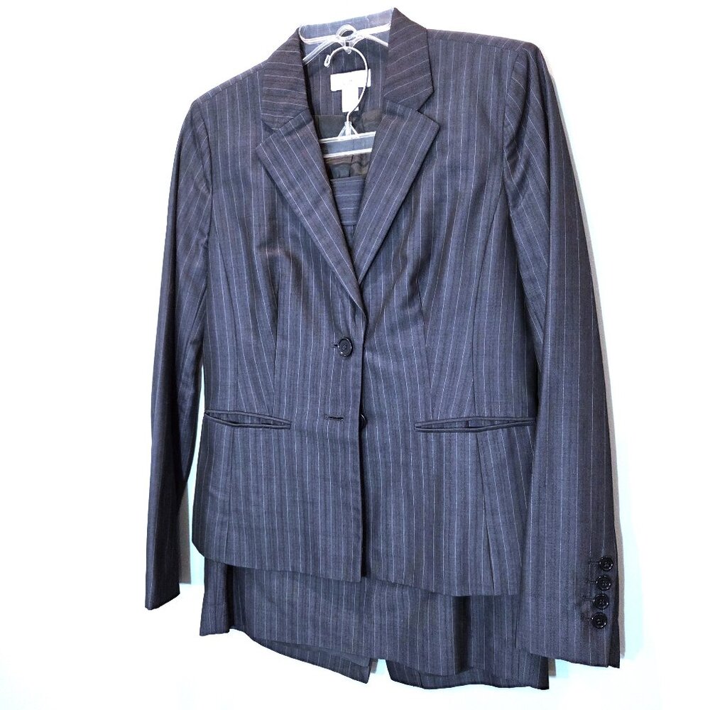 Ann Taylor LOFT Pinstripe Suit with Skirt Set